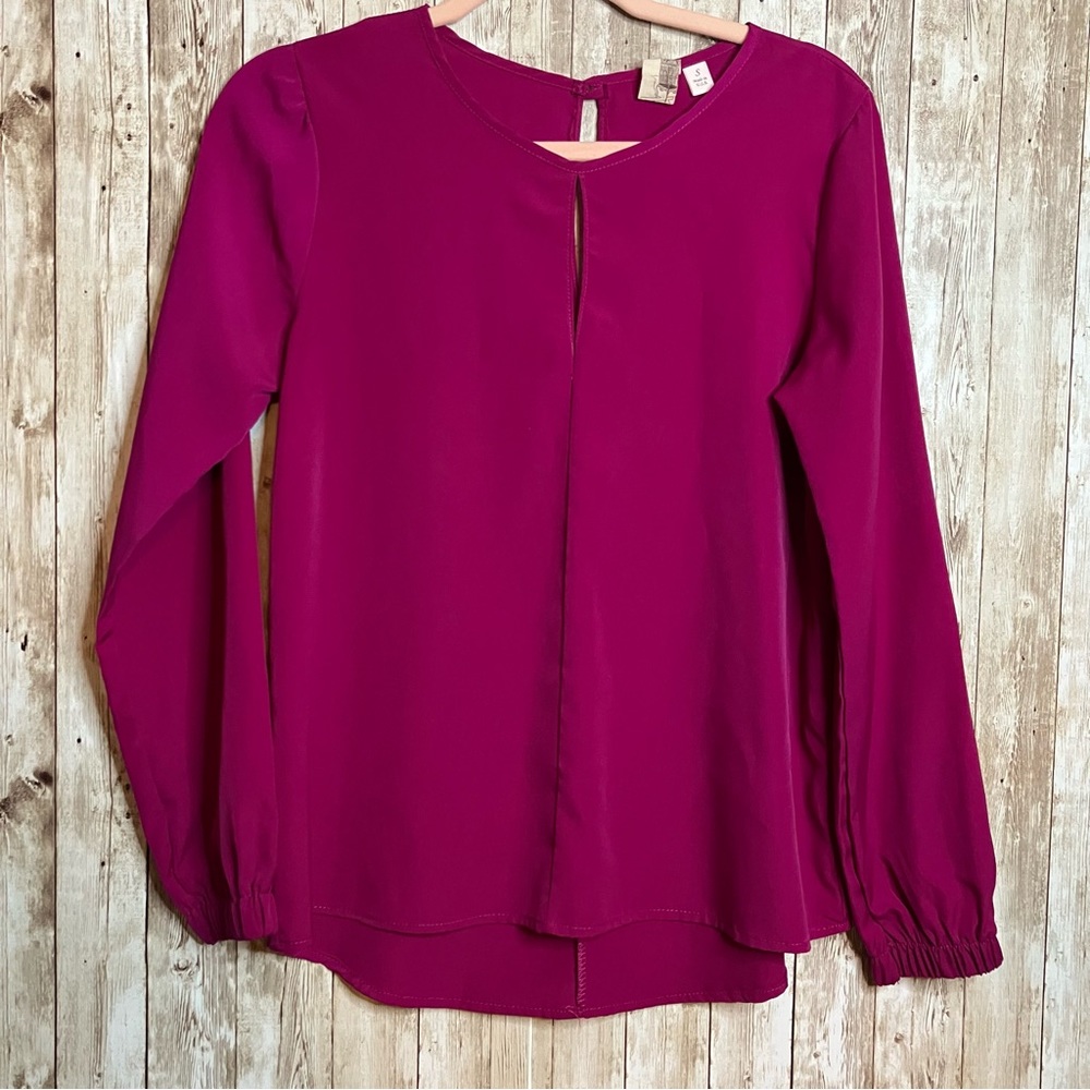 Francesca's Collections Bird‎ Cage Fuchsia Blouse